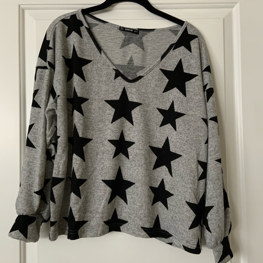 Shein Grey Star Long Sleeve
